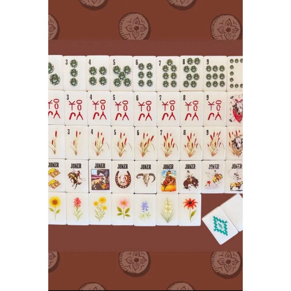Wild & Western American Mahjong Tiles Only 160 Pc Replacement Set Cowboy Texas - Picture 13 of 13